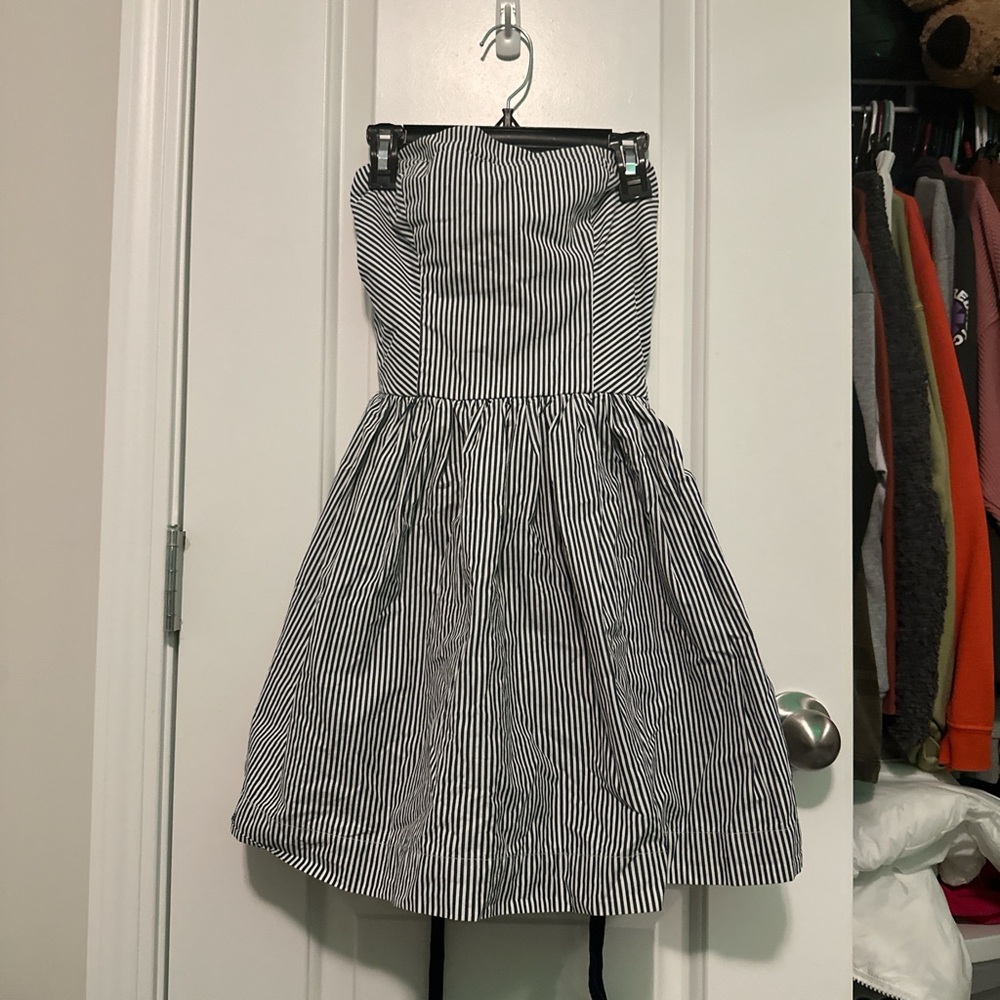 Striped Strapless Dress